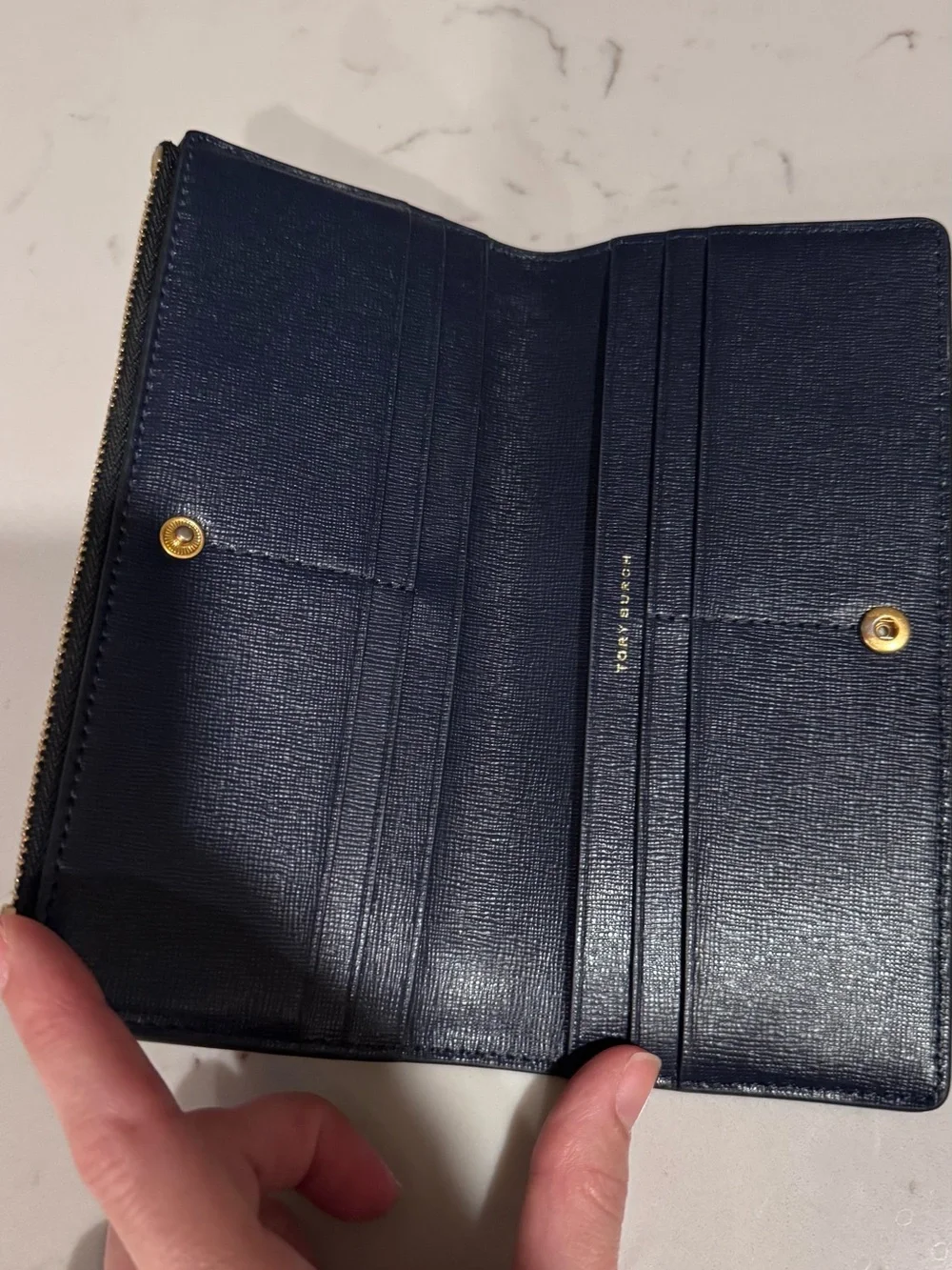 Brand new Tory Burch Black Leather large wallet